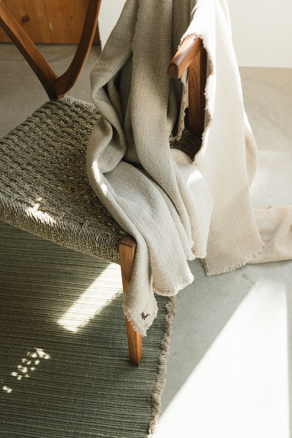 Close view of soft woven textile textures